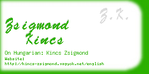 zsigmond kincs business card